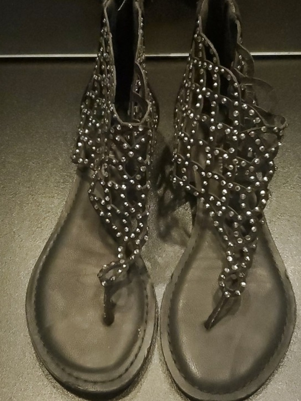 Zigi Soho Studded Black Women's Gladiator Sandals 9.5